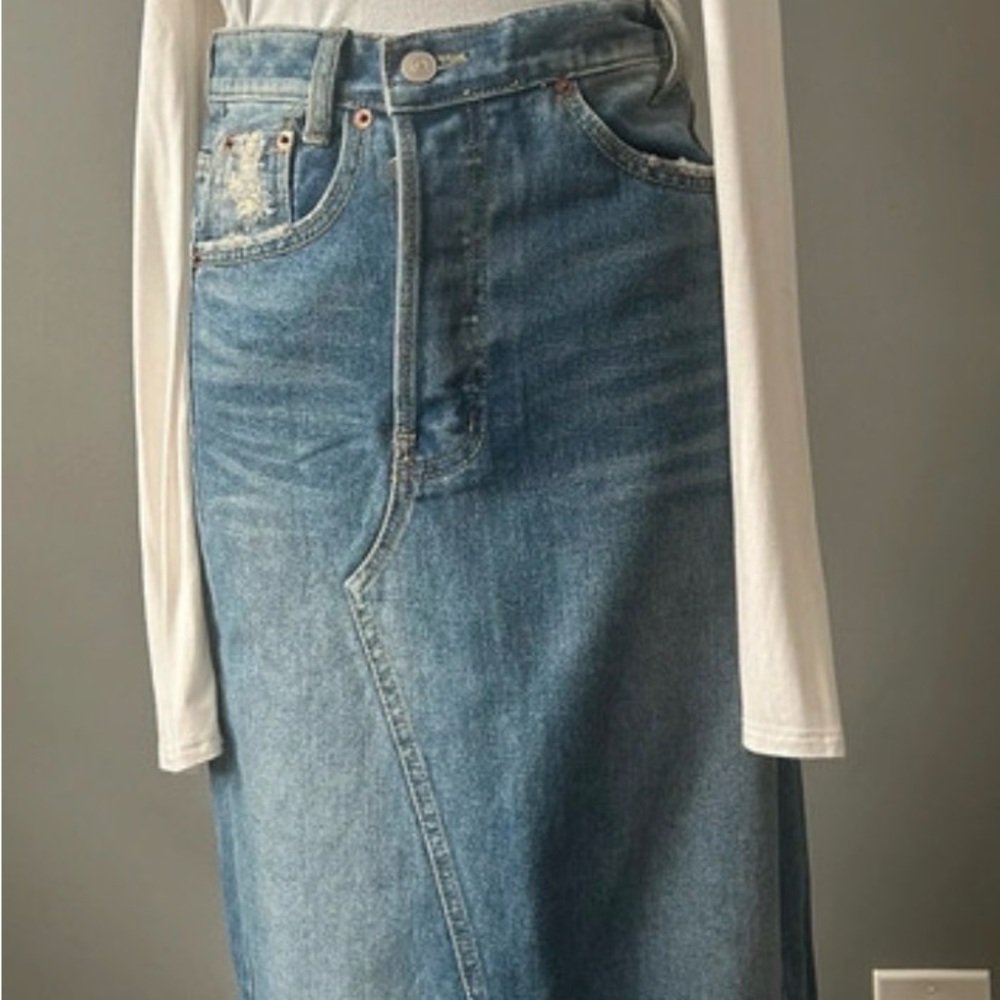 Classic Blue Denim Skirt